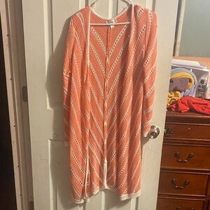 Christopher & Banks Orange and White Knit Sweater